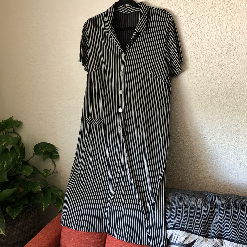 Vintage black and white striped dress.